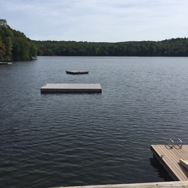 View of the lake for rustic wedding