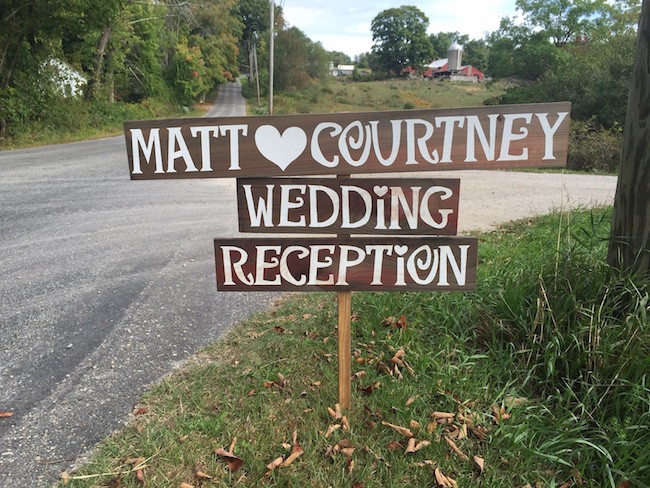 Direction Signs of the Rustic Wedding