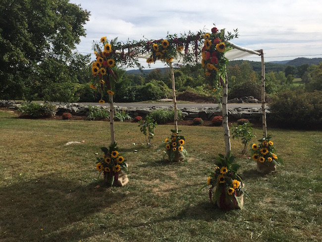 Chuppah by Events by Amy with Sunflowers