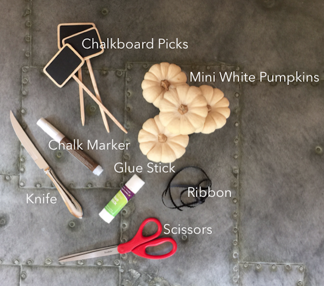 Mini White Pumpkin place card supplies
