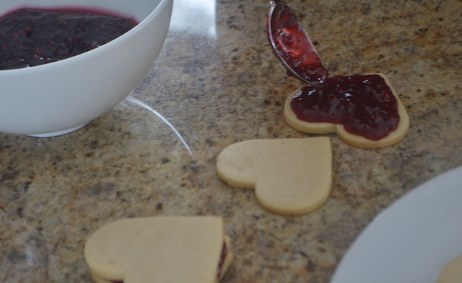 Jam for Heart-Shaped Sandwich Cookies