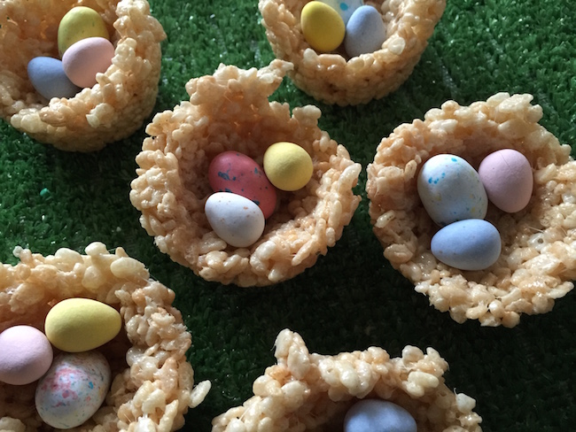 Easter Egg Nests with Candy Eggs