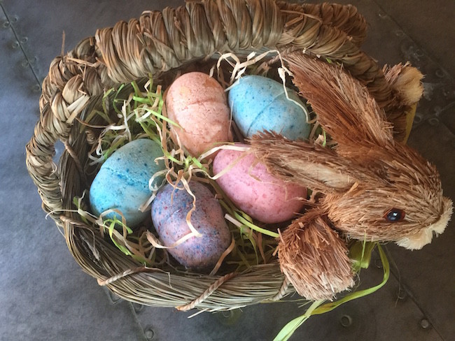 bath bomb in the shape of Easter eggs