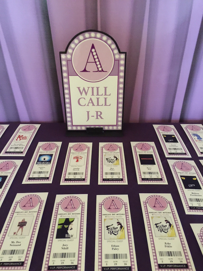 Broadway Themed Bat Mitzvah Party