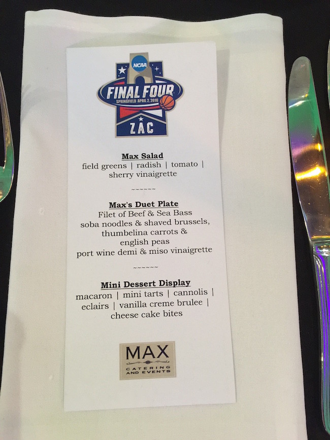 Final Four Themed Bar Mitzvah Party Menu