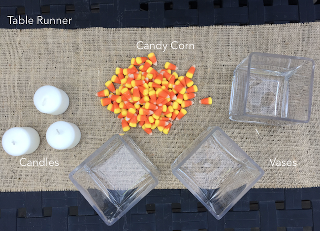 Candy Corn Candle Centerpiece Supplies