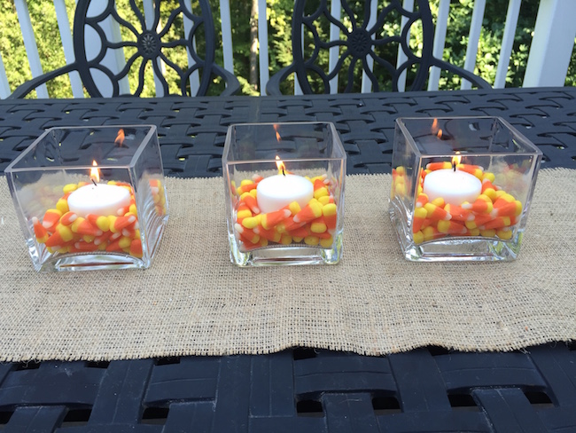 Candy Corn Candle Centerpiece