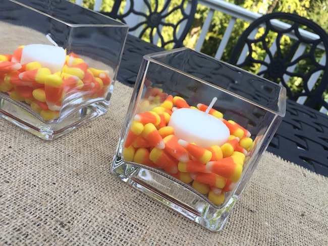 candy corn candle centerpiece