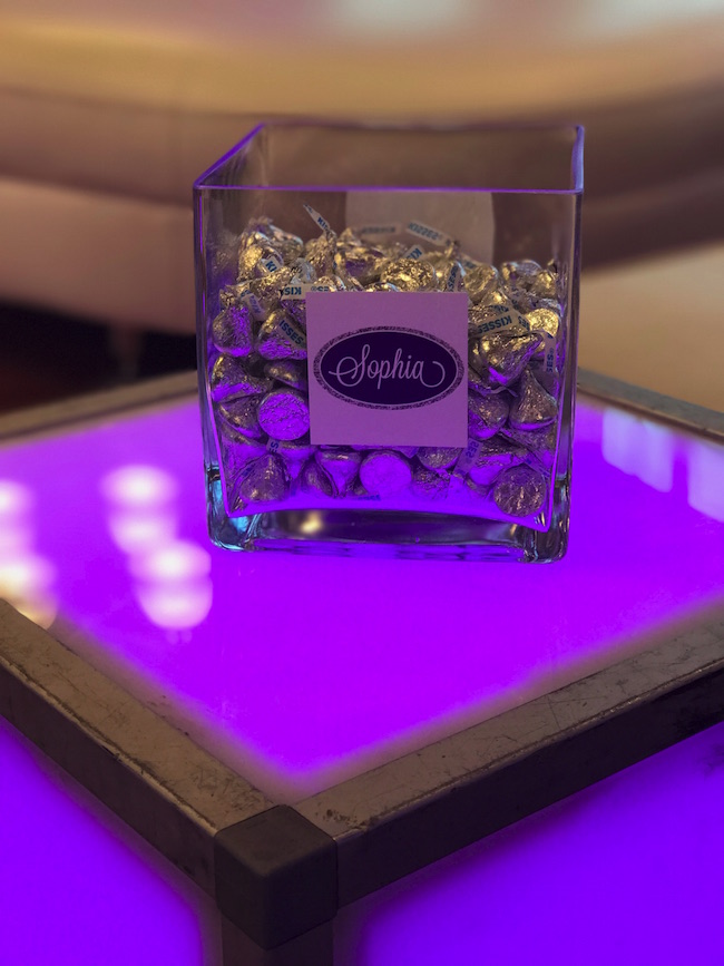 Purple and Silver Nightclub Inspired Bat Mitzvah Party