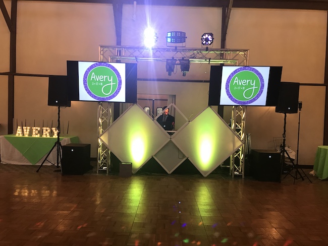 Purple and Green Color Scheme Bat Mitzvah Party