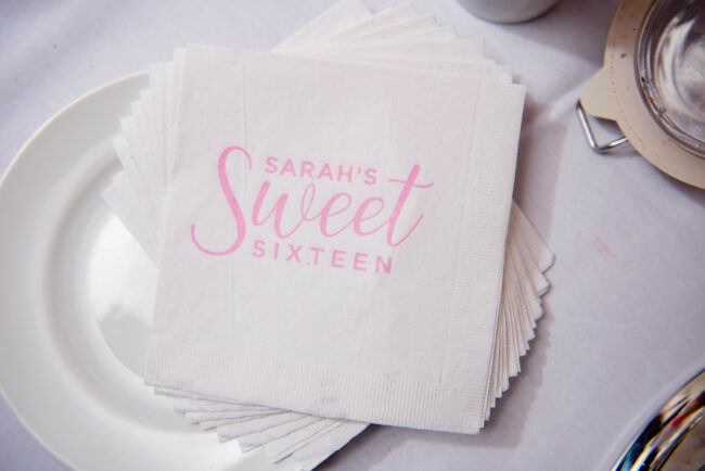 Logo'd cocktail napkins