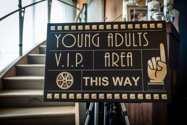 Directional sign leading to VIP area