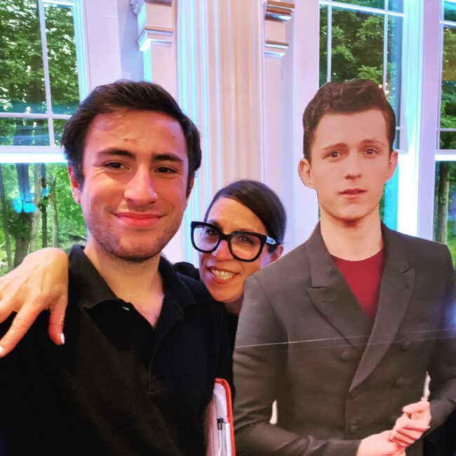 Tom Holland cardboard cutout.