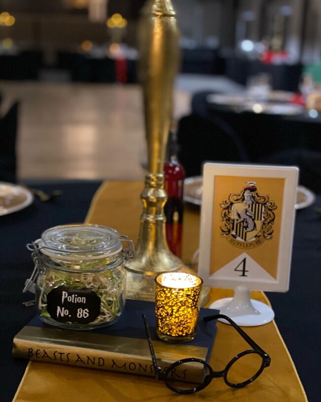 Harry Potter-themed centerpiece.