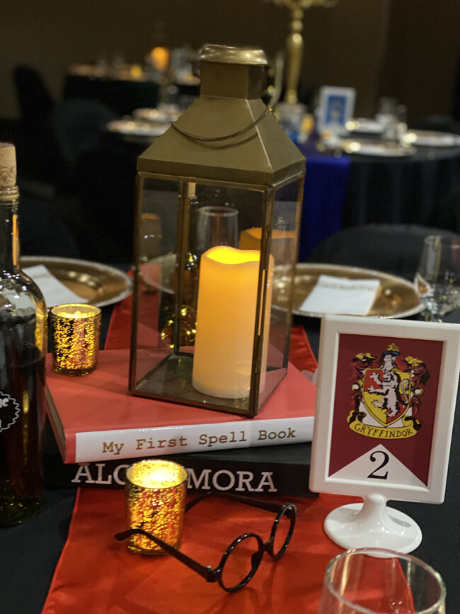 Harry Potter-themed centerpiece.