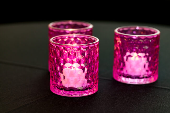 Pink votives.