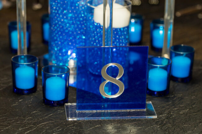 Acrylic Table Number with votives