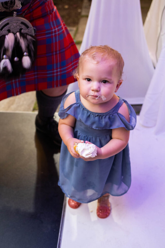 Young child enjoying the wedding