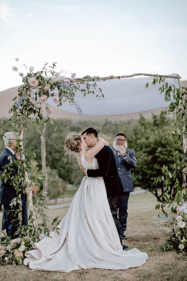 Bride and Groom kiss