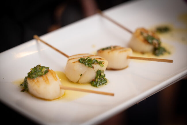 Scallops on skewers