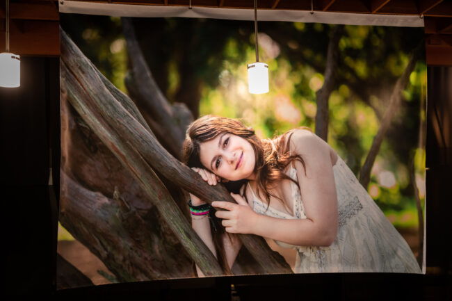 Giant full-sized poster of mitzvah girl