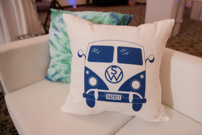 Logo'd throw pillows