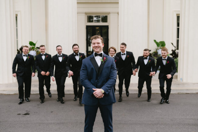 Groom and his groomsmen prepare for the ceremony