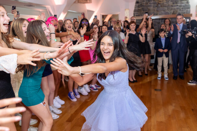 Mitzvah girl's grand introduction
