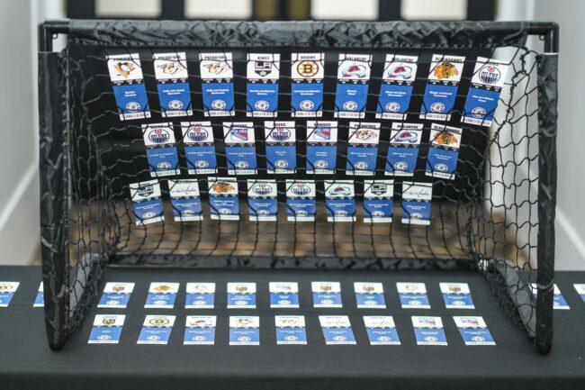 NHL team ticket place cards