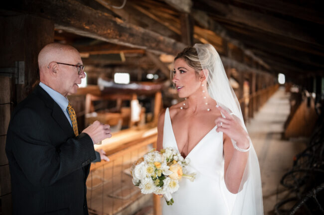 Last-minute pep talk from the father of the bride