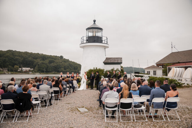 Wedding ceremony in front of the lighthouse