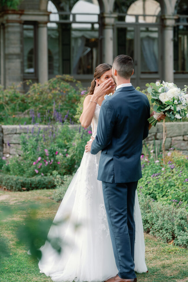 Emotion from bride during first look