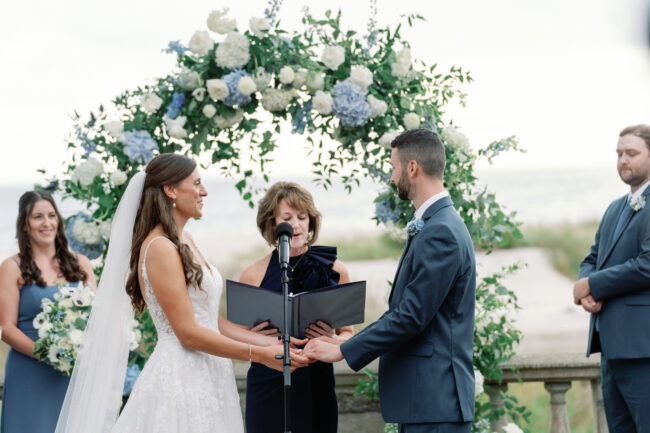 Wedding ceremony with Bride, Groom and Officiant
