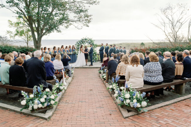 Wide shot of wedding ceremony