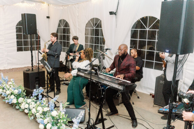 Band performing at reception