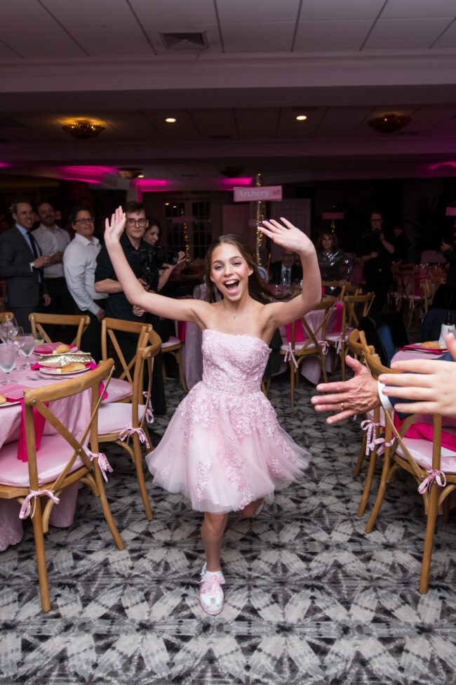 Mitzvah girl being introduced