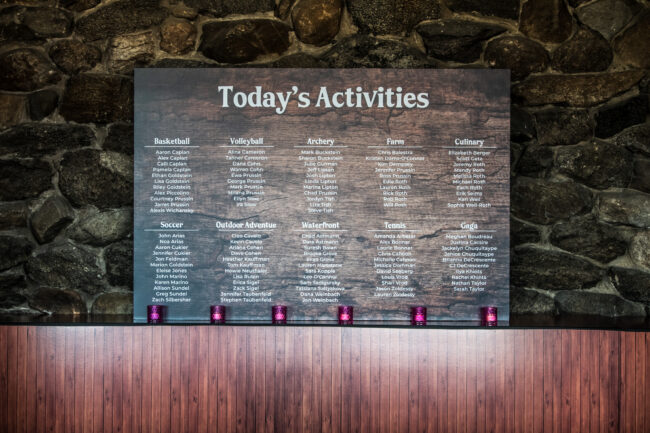 Table Assignment board, camp style
