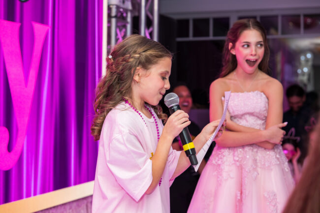 Sister toasts mitzvah girl